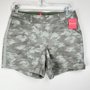 NWT Spanx Stretch Twill Shorts Womens M Stone Wash Camo Stretch Utility Outdoors